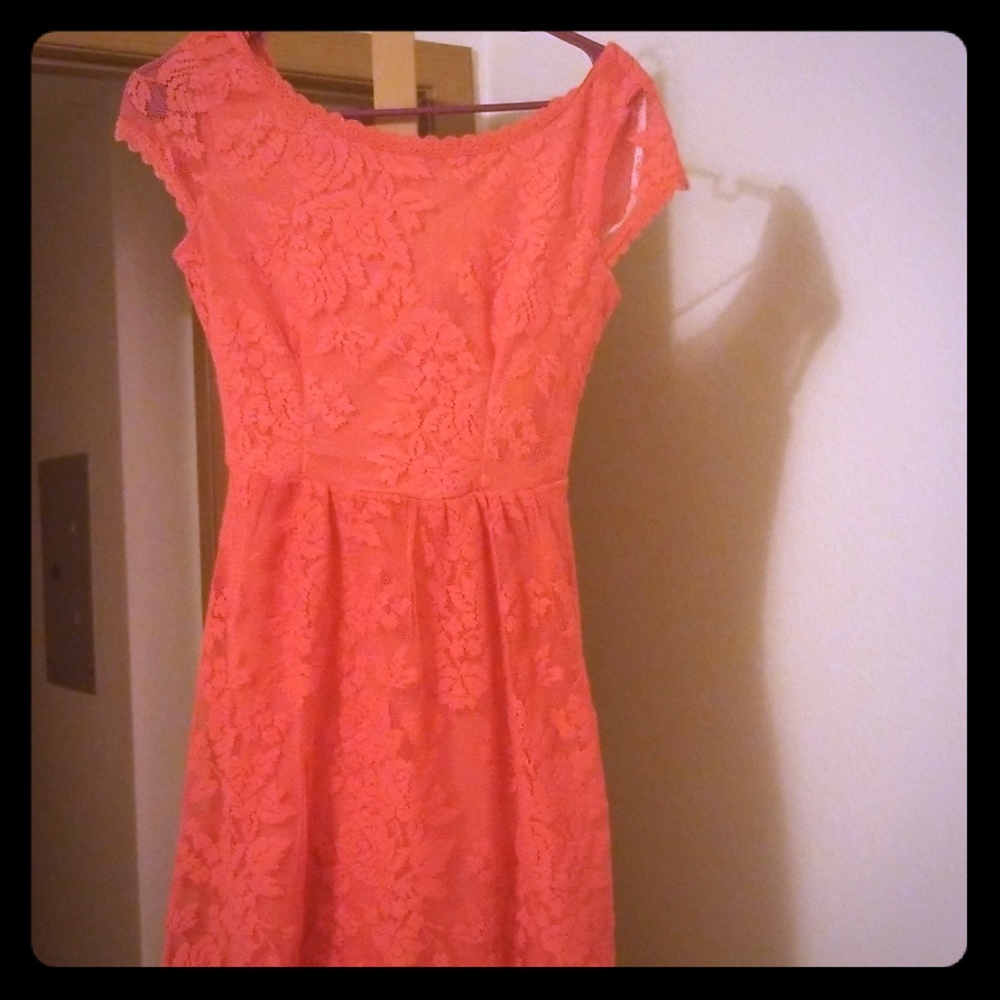 Lace coral dress